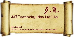 Jávorszky Maximilla névjegykártya